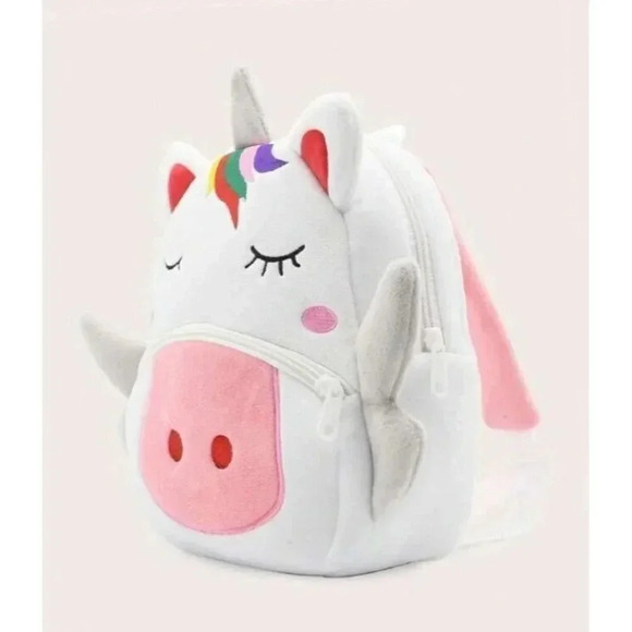 Cute Plush Unicorn toddler backpack White Toddler Travel Bag Kakoo New in bag - Picture 2 of 9